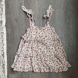 Rylee + Cru Cream Sundress with Dusty Rose Floral Print